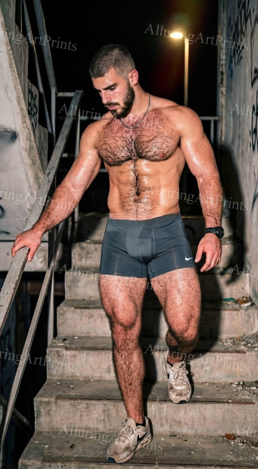 Male Model Hairy Muscular - H220