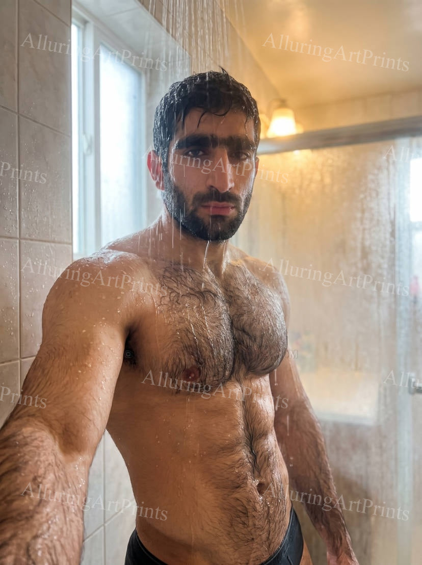 Male Model Hairy Muscular - H235