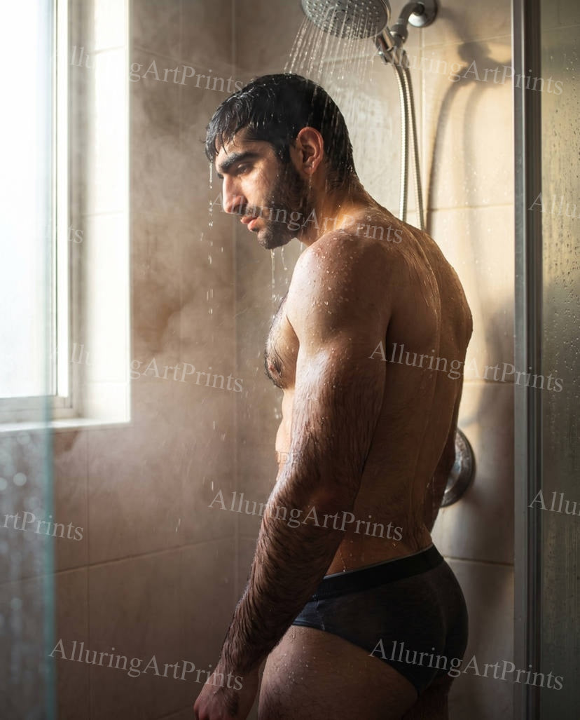 Male Model Hairy Muscular - H236