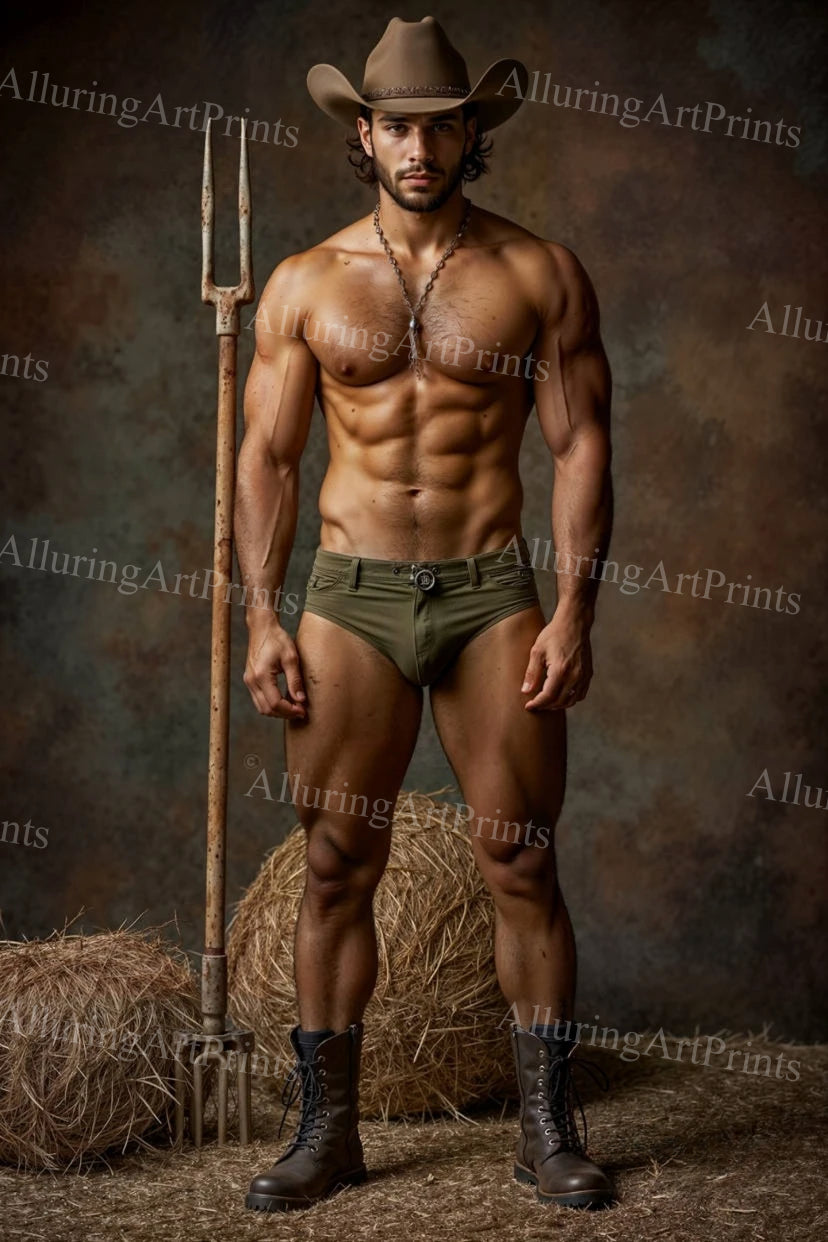 Male Model Cowboy Muscular - H258