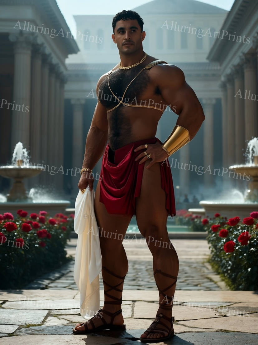 Male Model Muscular Digital Art AI Fantasy - H28