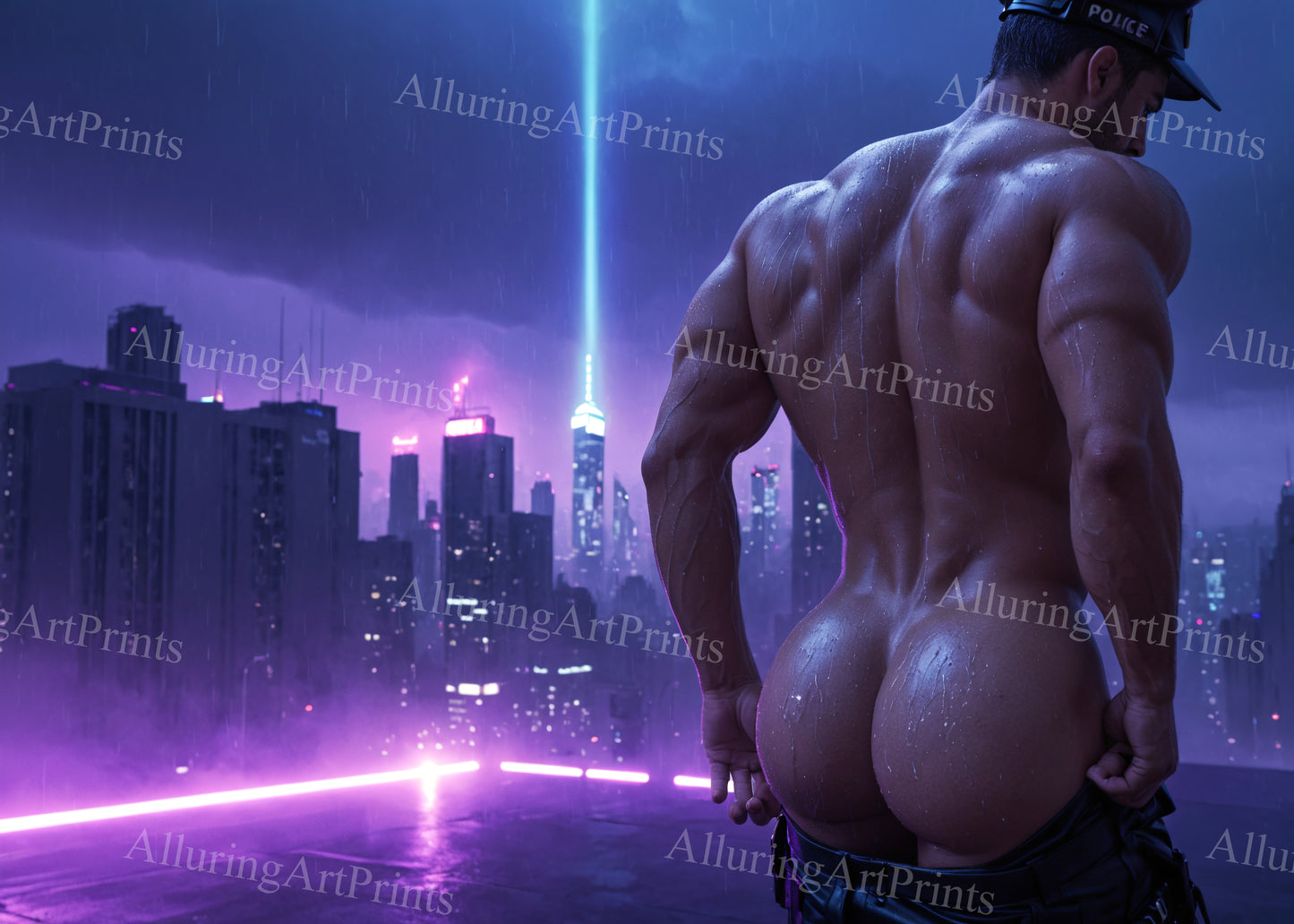 Nude Male Model Muscular Buns- H368