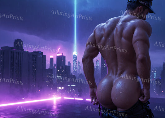 Nude Male Model Muscular Buns- H368