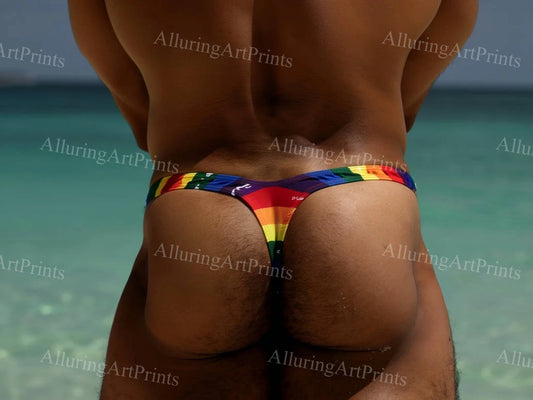 Nude Male Model Muscular Buns- H37