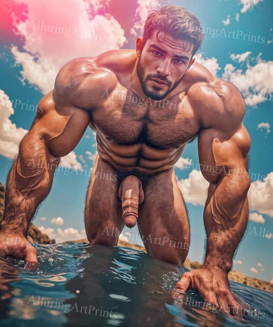 Nude Frontal Male Model Muscular - H392