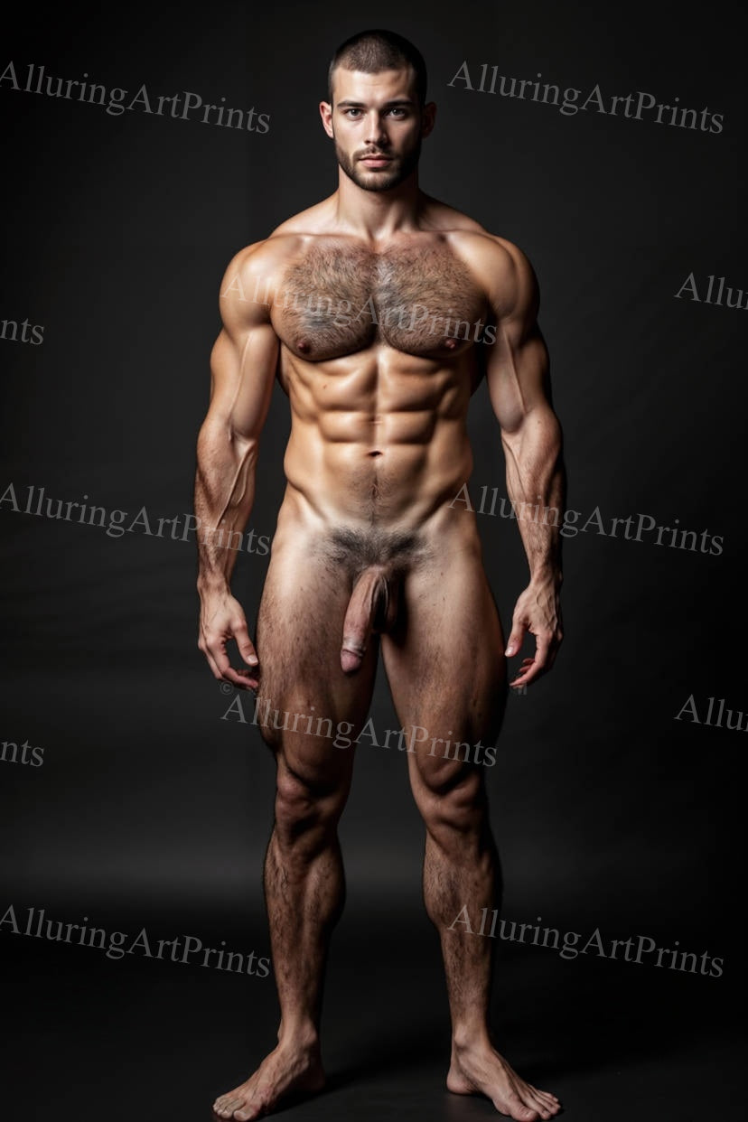 Nude Frontal Male Model Muscular - H397