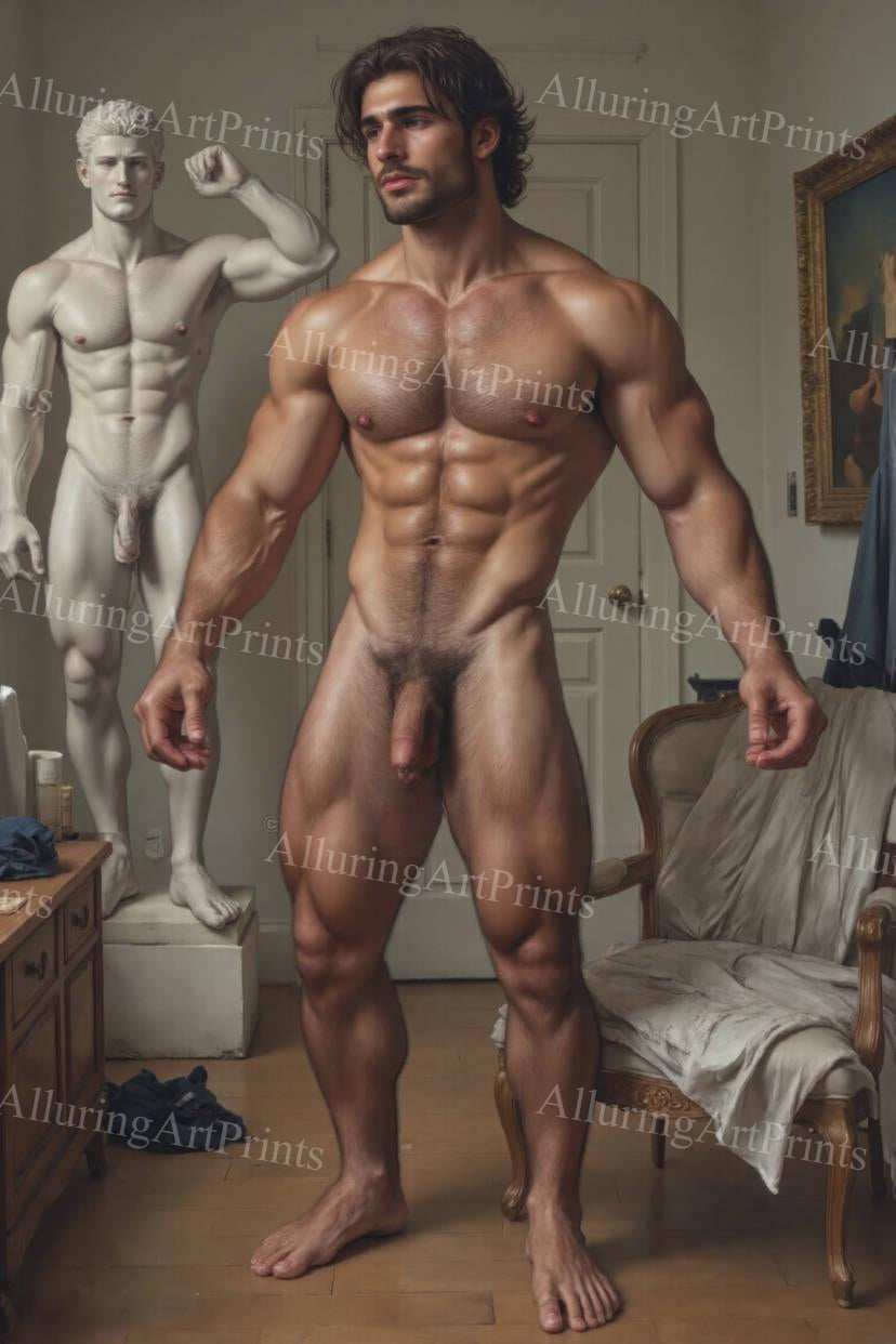 Nude Frontal Male Model Muscular - H398