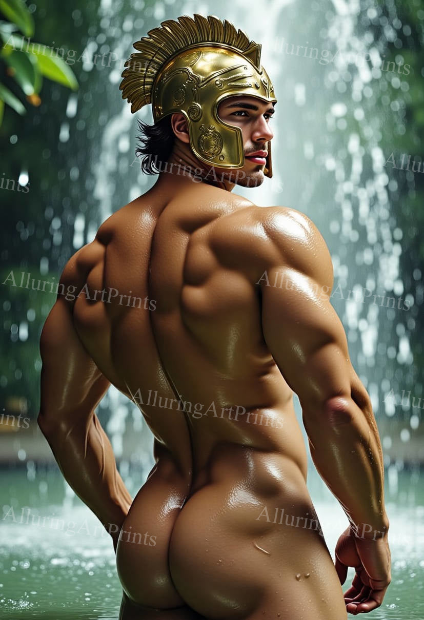 Nude Male Model Muscular Buns- H45
