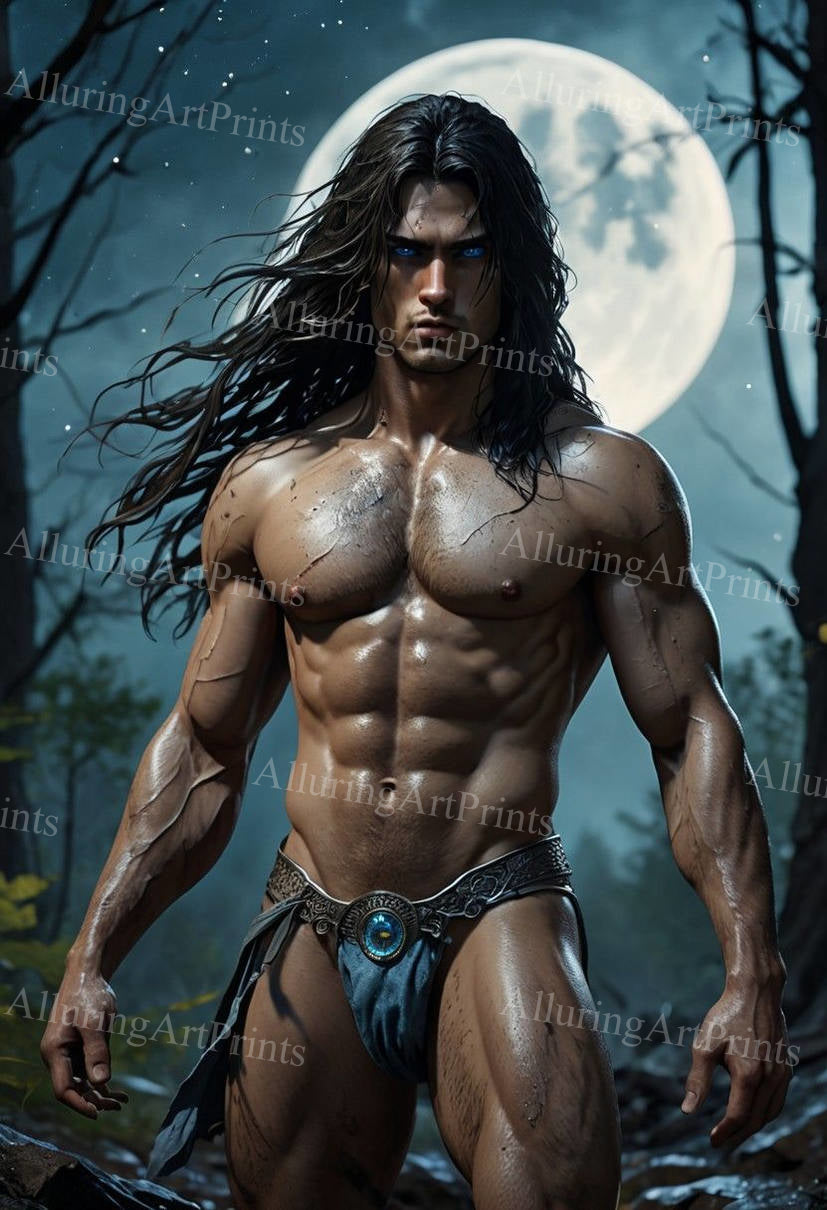 Male Model Muscular Digital Art AI Fantasy - H57