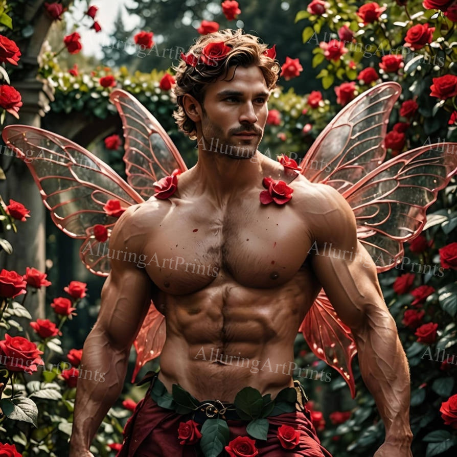 Male Model Muscular Digital Art AI Fantasy - H710