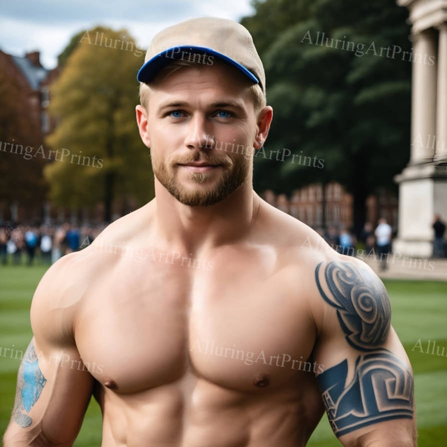 Male Model Muscular Digital Art AI Fantasy - H713