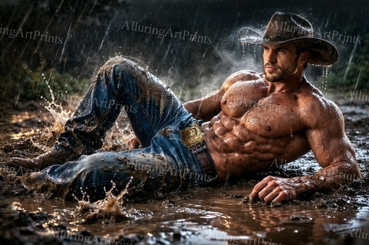 Male Model Muscular Digital Art AI Fantasy - H717
