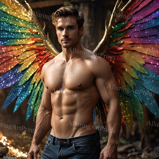 Male Model Muscular Digital Art AI Fantasy - H718