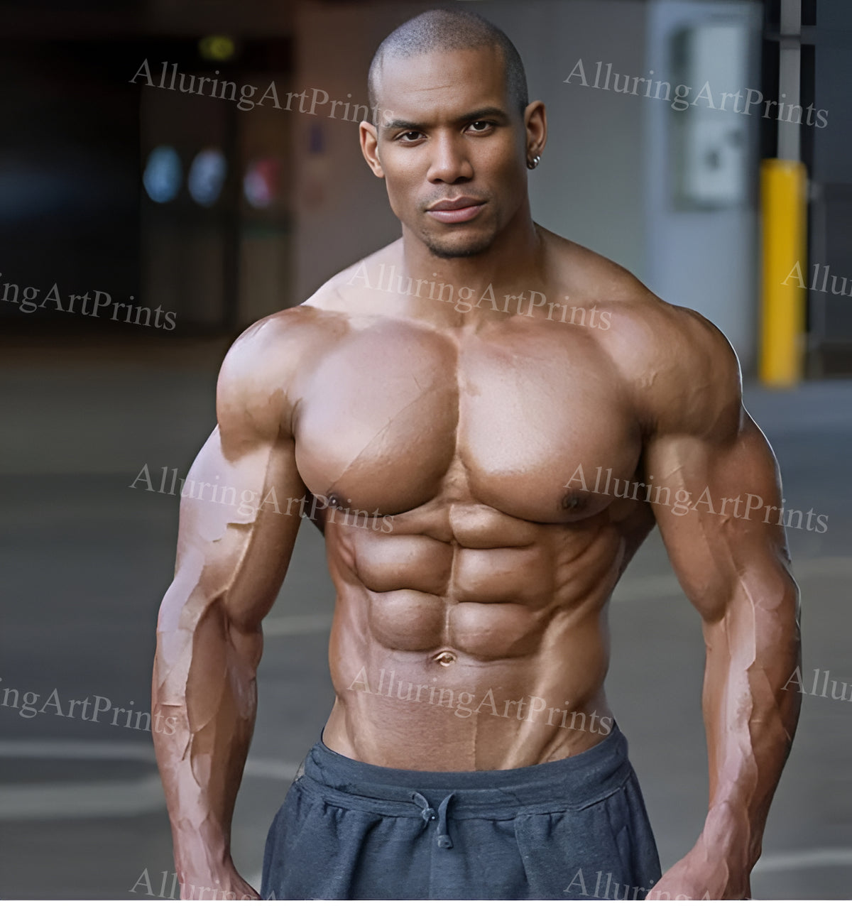 Black Male Model Muscular - H732