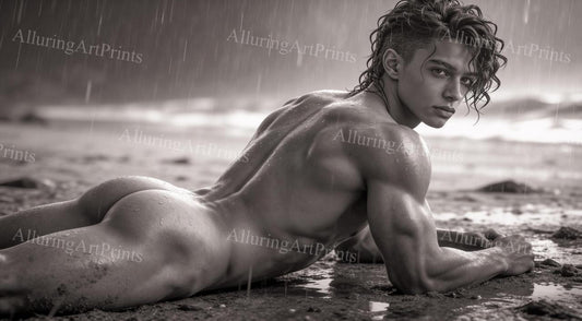 Nude Male Model Muscular Buns- H792