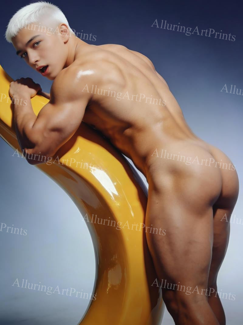 Nude Male Model Muscular Buns- H793