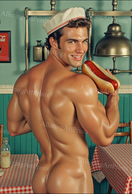 Nude Male Model Muscular Buns- H81