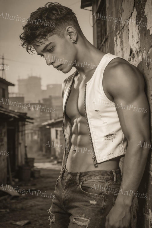 Male Model Muscular Digital Art AI Fantasy - H827