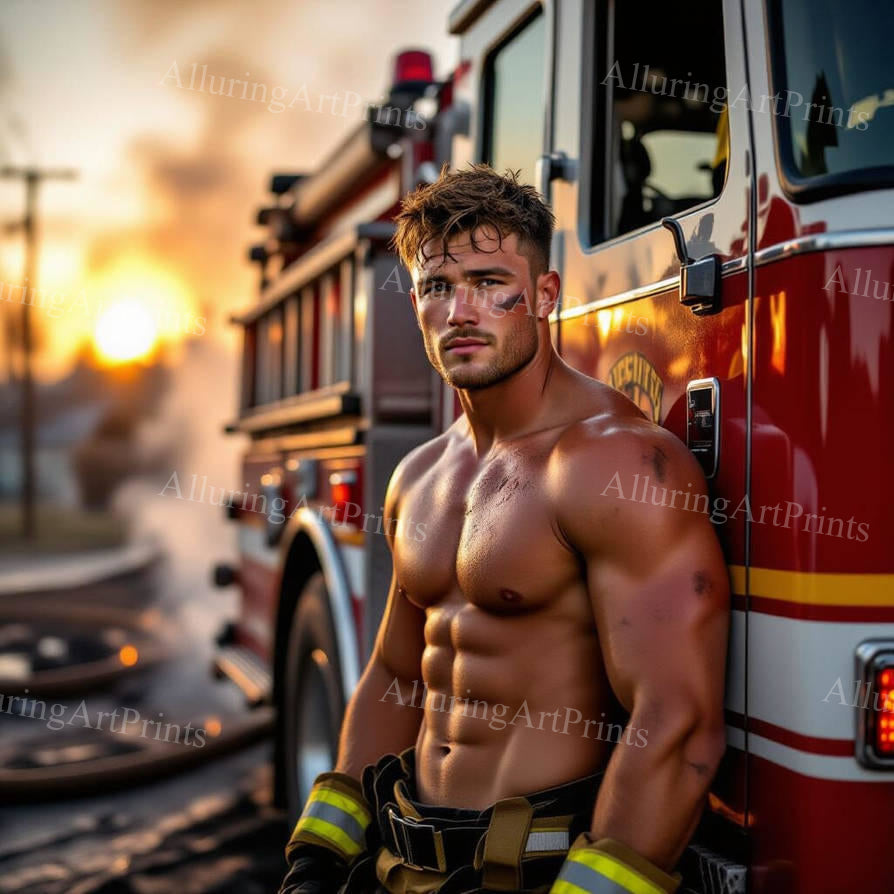 Male Model Muscular Digital Art AI Fantasy - H830