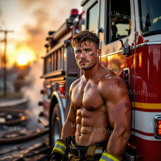 Male Model Muscular Digital Art AI Fantasy - H830