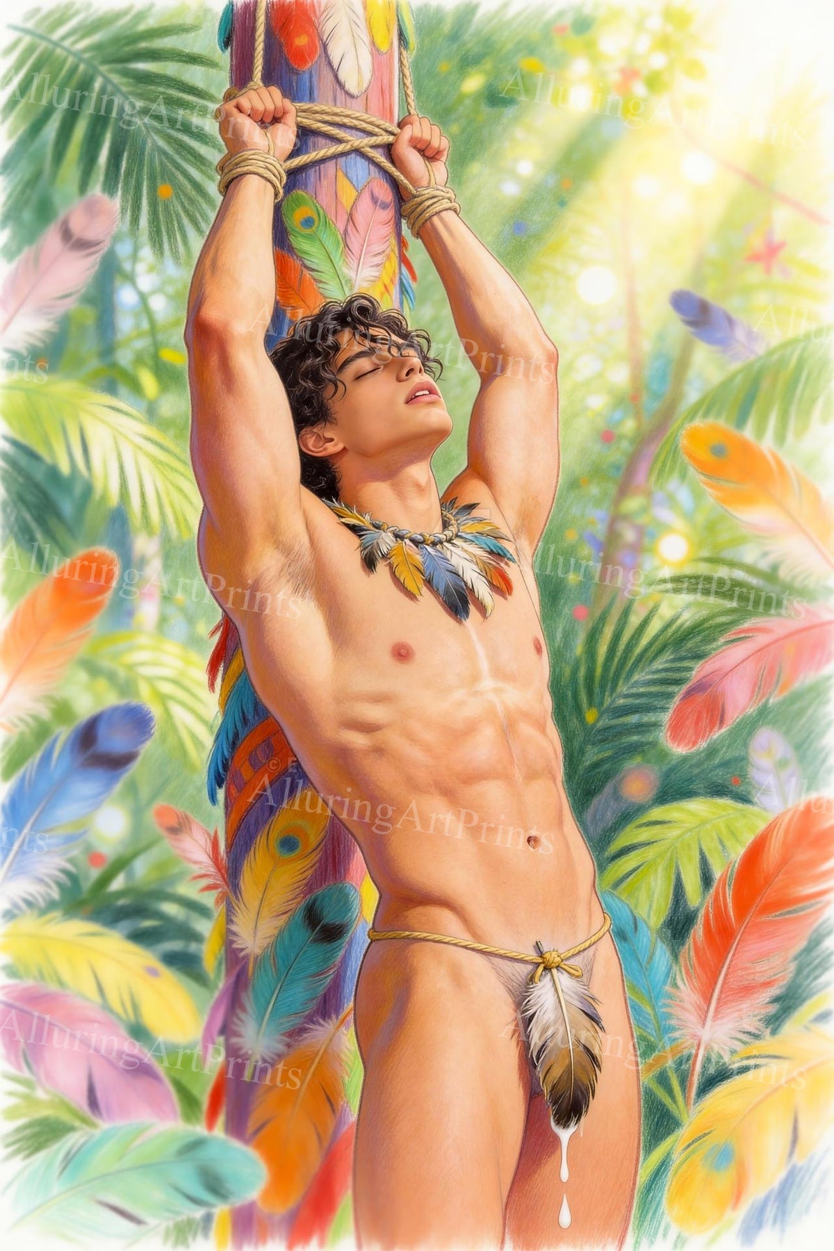 Male Model Native Muscular Digital Art AI Fantasy - H844