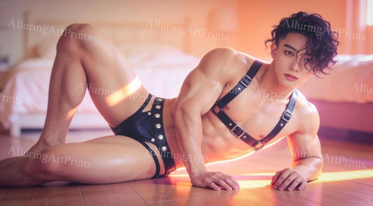 Male Model Warrior Muscular Digital Art AI Fantasy - H862
