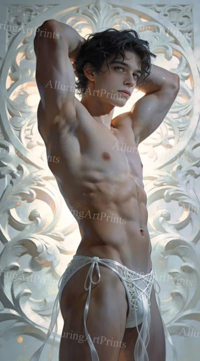 Male Model Muscular Digital Art AI Fantasy - H872