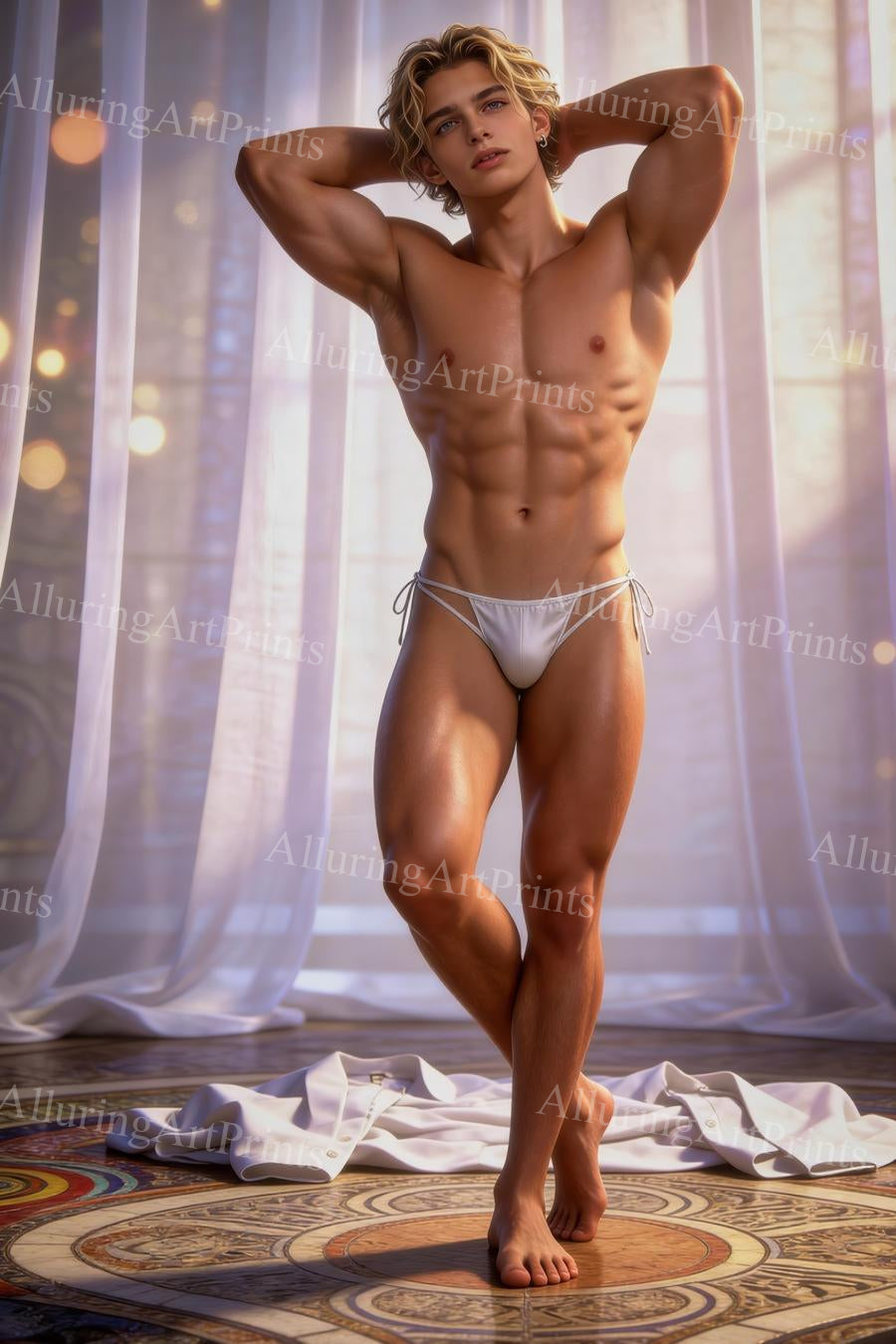 Male Model Muscular Digital Art AI Fantasy - H876