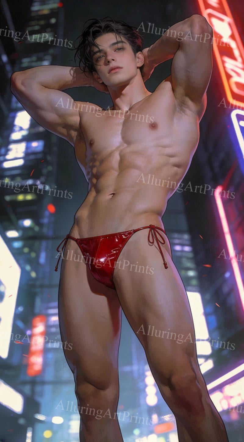 Male Model Muscular Digital Art AI Fantasy - H879