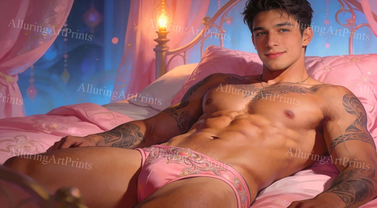Male Model Muscular Digital Art AI Fantasy - H884