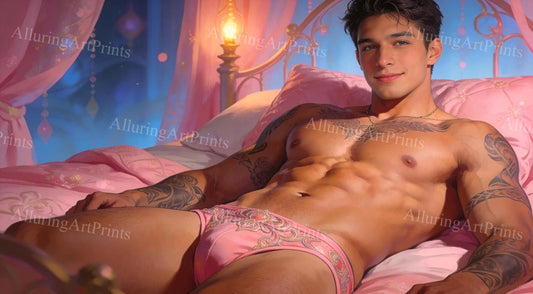 Male Model Muscular Digital Art AI Fantasy - H884