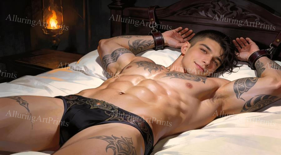 Male Model Muscular Digital Art AI Fantasy - H886