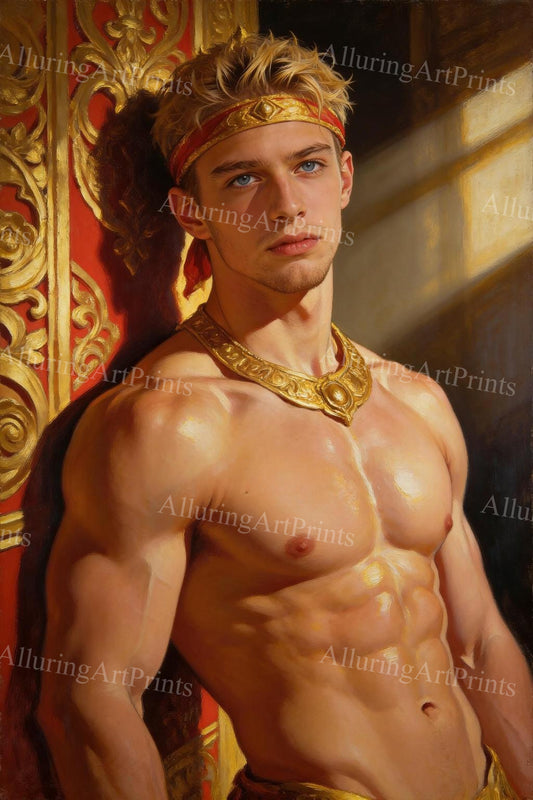 Male Model Muscular Digital Art AI Fantasy - H890