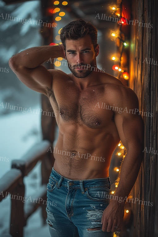 Male Model Muscular Digital Art AI Fantasy - H904