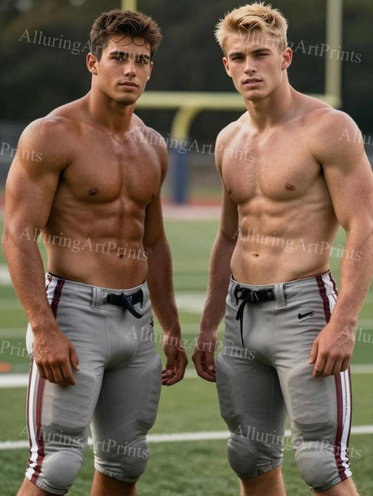 Male Models College Hairy Muscular Digital Art AI Fantasy - H906