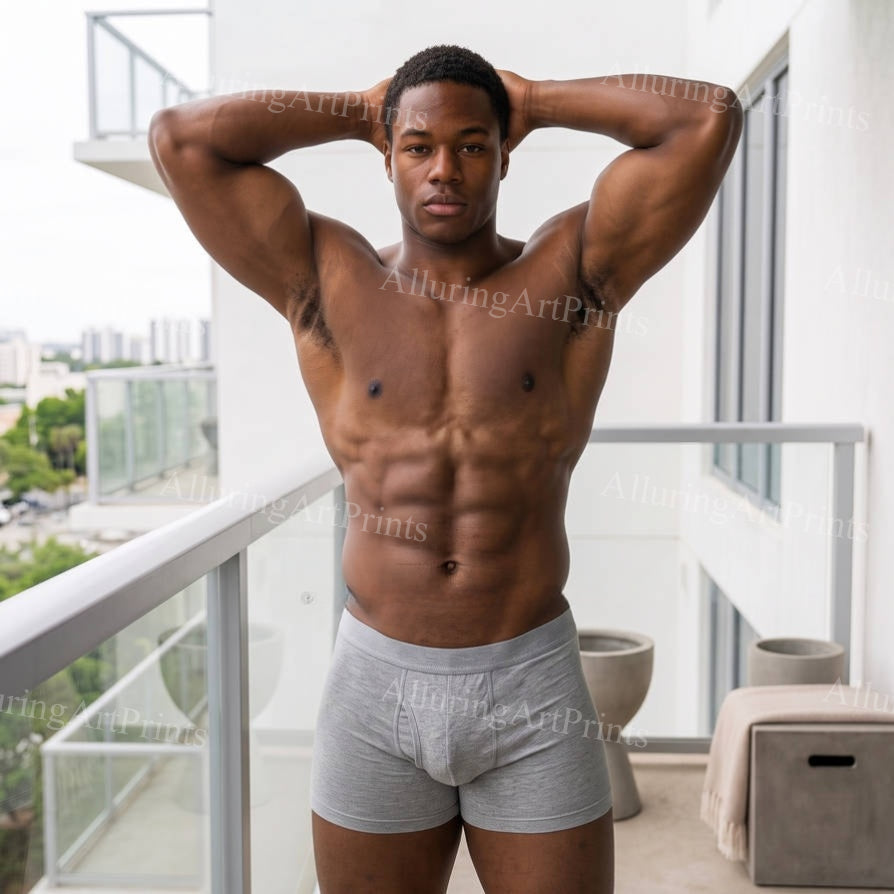 Black Male Model Muscular - H936