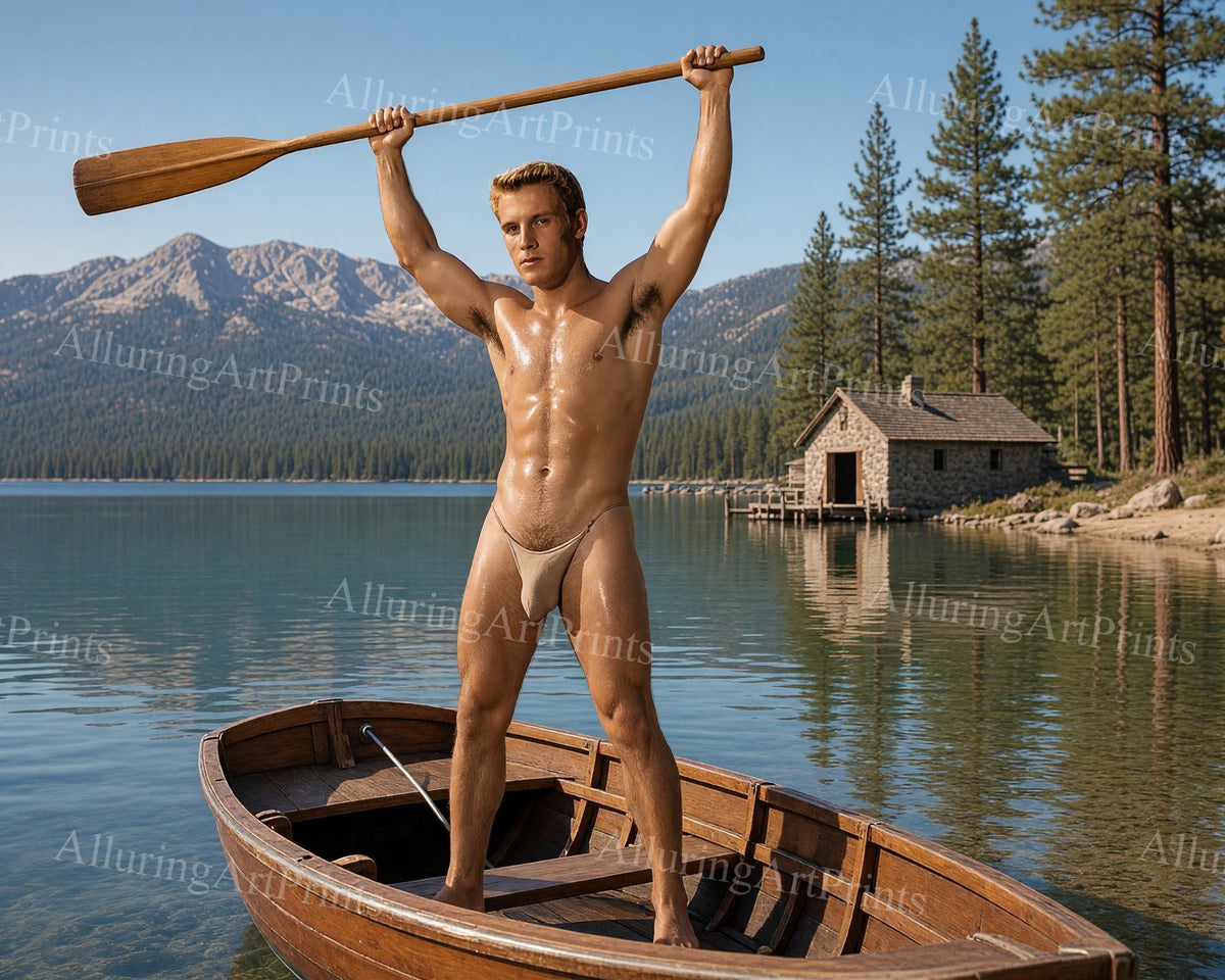 Male Model Muscular Digital Art AI Fantasy - HH100