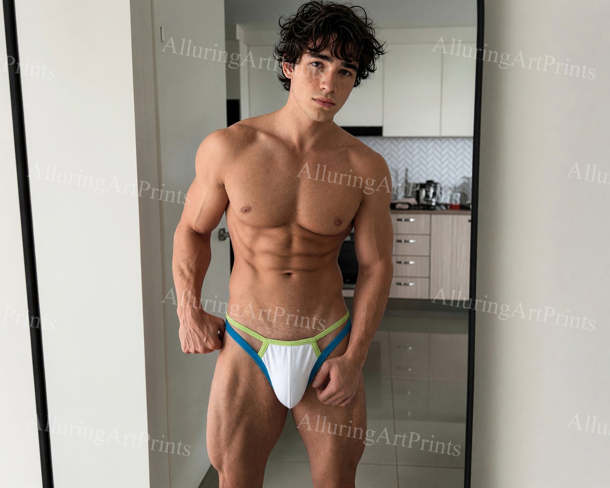Male Model Muscular Digital Art AI Fantasy - HH130