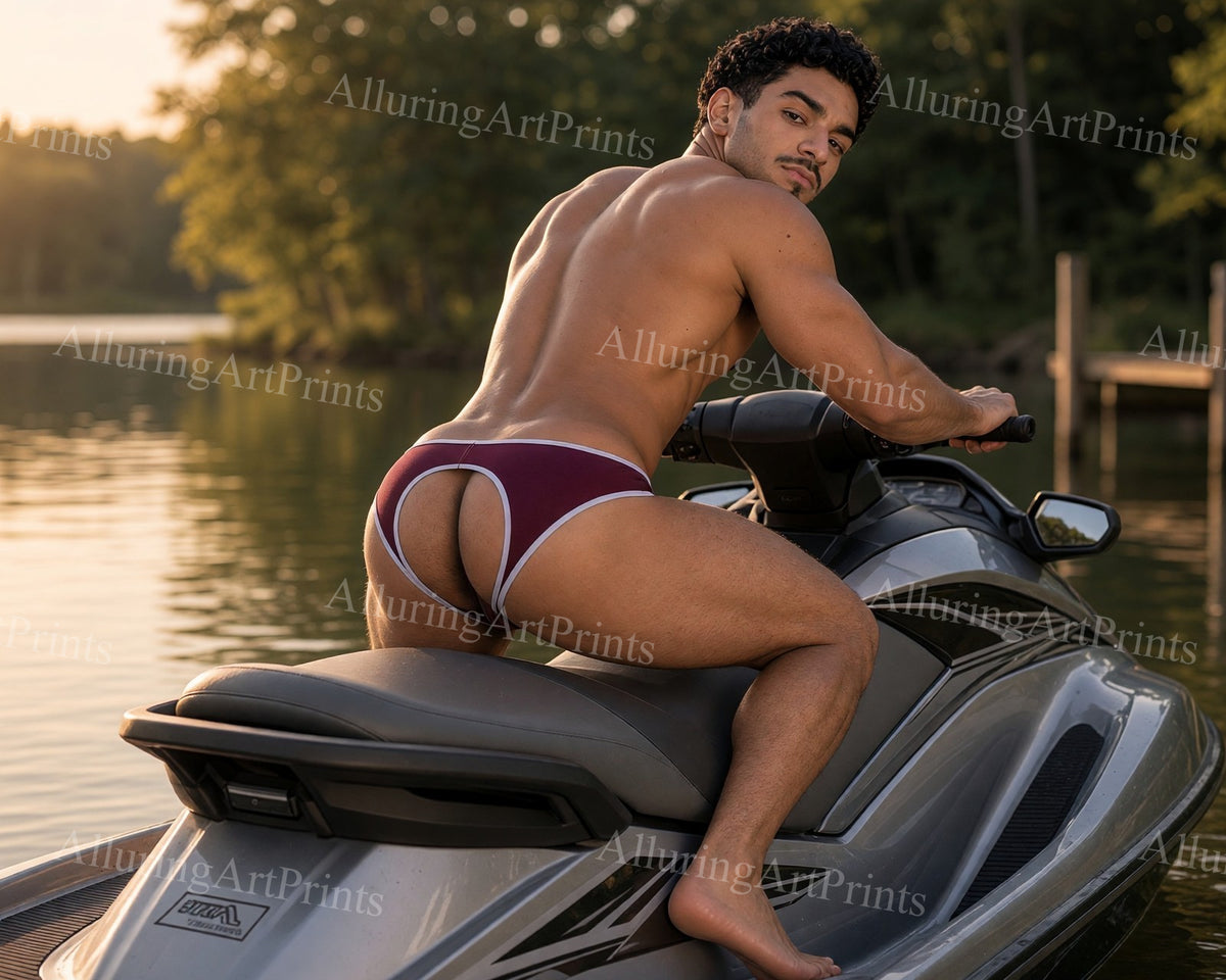 Nude Latino Athlete Male Model Muscular - HH169