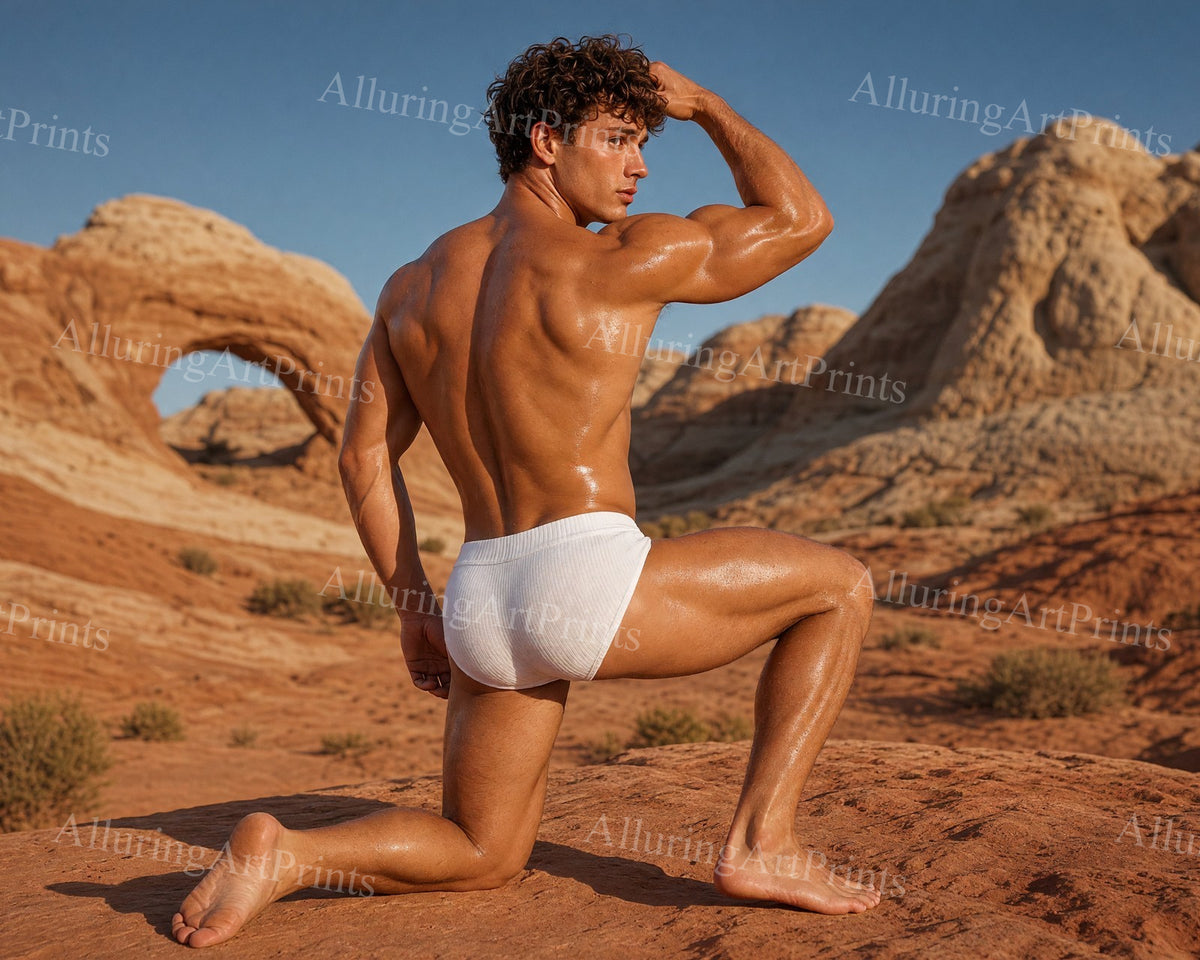 Male Model Muscular Digital Art AI Fantasy - HH79