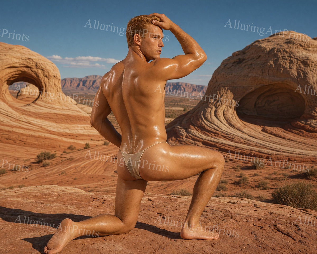 Male Model Muscular Digital Art AI Fantasy - HH90