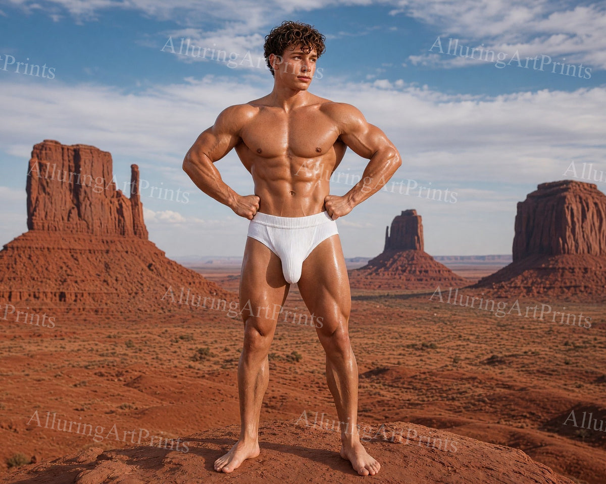 Male Model Muscular Digital Art AI Fantasy - HH96