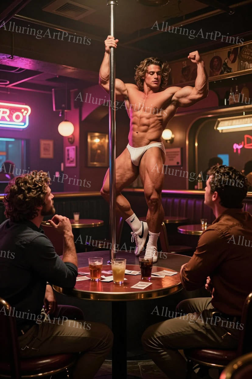 Male Model Muscular Digital Art AI Fantasy - J107