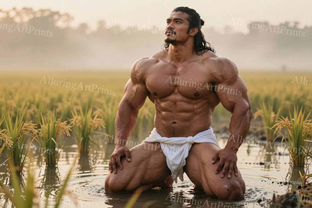 Male Model Muscular Husky Body Builder Digital Art AI Fantasy - J137