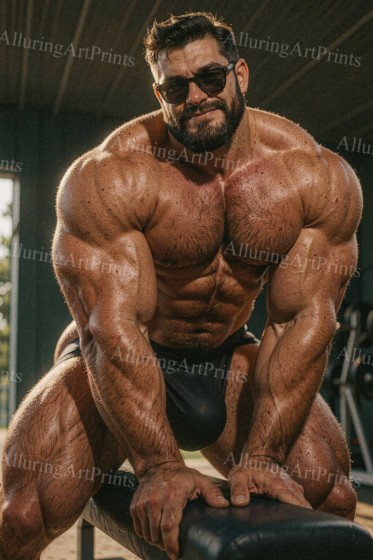 Male Model Muscular Husky Body Builder Digital Art AI Fantasy - J157
