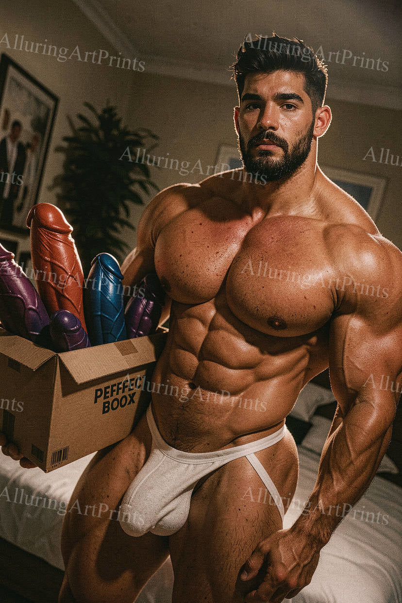 Male Model Muscular Husky Body Builder Digital Art AI Fantasy - J159
