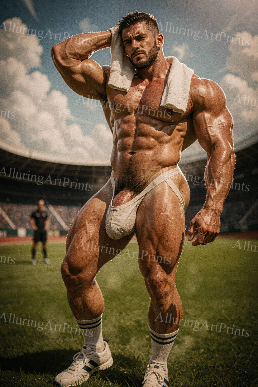 Male Model Muscular Husky Body Builder Digital Art AI Fantasy - J162