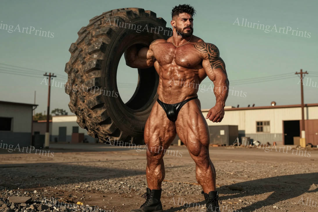 Male Model Muscular Husky Body Builder Digital Art AI Fantasy - J164