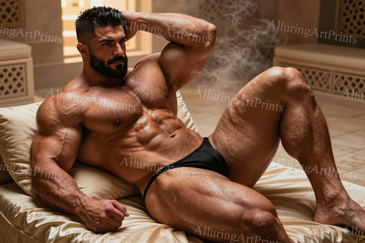 Male Model Muscular Husky Body Builder Digital Art AI Fantasy - J168