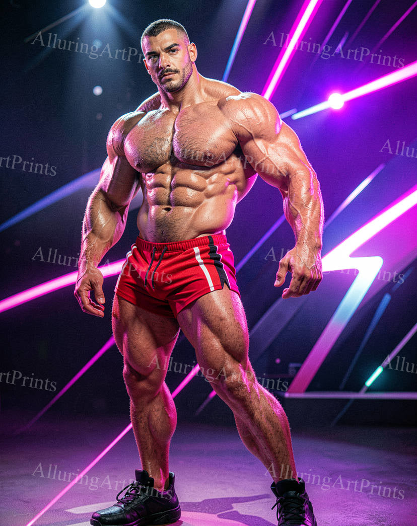 Male Model Muscular Husky Body Builder Digital Art AI Fantasy - J172